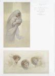 Christmas and Easter prints entitled 'the shadow of the cross' and 'the cherubs,' depicting the Virgin Mary, the Christ child and cherubs.