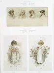 Valentines, Christmas and Easter cards depicting women with various hair color (blonde, red and brunette,) children and flowers.