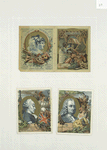 Trade cards with recto and verso ; the recto depicts the composers Thomas Arne and Jean-Philippe Rameau ; the verso depicts the composers Giovanni da Palestrina, Wolfgang Amadeus Mozart, Giovanni Battista Lulli and George Frideric Handel.