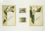 Trade cards depicting flowers, children, toys and dogs.