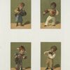 [Trade cards depicting boys in various clothing.]