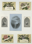 Trade cards depicting flowers, ships and the Matterhorn.