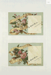 Trade cards depicting ribbons and flowers including : daffodils, roses and clover.