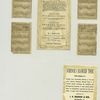 Trade cards and calendars depicting flowers, men in armor, the sun, wells, children and an African American boy.