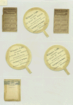 Trade cards and calendars depicting ducks, fish, swans, pipe smoking, rivers, houses and cotton thread being spooled.