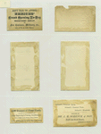 Trade cards and labels depicting flowers, cats and birds.