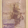 An advertisement for Fine Art Toilet Soap depicting a box of soap and a lily.