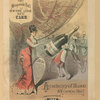 An advertisement for George Goulet's Champagne and a masquerade ball at the Academy of Music & Nilsson Hall, depicting dancing and a woman carrying a large bottle on her back