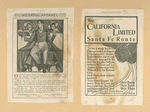 Advertisements from Scribner's Magazine, December 1904 and December 1897, depicting a railroad, trees, a man, women, a book, a letter, hats and gloves.