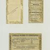 Trade cards depicting pickles, angels, medals, twine and twine production; addresses include 104 Duane Street.