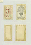 Trade cards depicting women, Asians, cats, shoes, mirrors, a stocking, toys and bubble blowing.