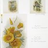 Christmas cards depicting girls, fields, doll and a print entitled 'California Poppies'.