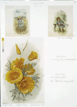 Christmas cards depicting girls, fields, doll and a print entitled 'California Poppies'.