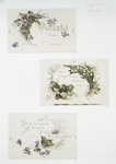 To violets [cards with text and depictions of flowers].