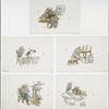 Leedle Yawcob Strauss [prints depicting a young mischievous boy smoking a pipe, sawing furniture and sleeping].