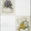 Calendars depicting purple, yellow and white flowers.