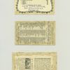 1879 New Years, Christmas and trade cards depicting a horse drawn sleigh, soap, laundry, Santa Clause, Christmas tree, children, toys and biscuit boxes.