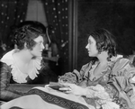 Katharine Cornell as Elizabeth Barrett (right) with Margaret Barker as Henrietta Moulton-Barrett (left).