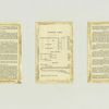 Trade cards for a winery entitled : Works and vaults ; Wine presses ; Finishing champagne.