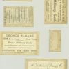 [A cigarette card of Miss Neilson in Shakespeare's 'Twelfth Night' and trade cards depicting a girl with glasses sewing, a doll, flowers, various horse and carriages.]