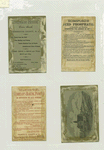 Trade cards depicting bamboo, cobweb, birds, boat, and portraits of girls ; verso is entitled 'Kansas and Colorado Building from the Centennial ground' and depicts a building, the beach, sailboats, people, horses and carriages.