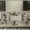 Plaster model of a panel decorated with winged female figures, fruit, foliage, and a satyr's head