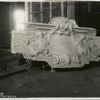 Plaster model of a panel decorated with two cherubs and foliage