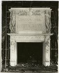 Plaster model of a fireplace and a dedicatory panel, for the Trustees Room