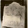 Plaster model of a panel decorated with two winged nude female figures, cornucopias and leaves