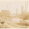 Exterior marble work : initial construction of the north facade, looking southeast