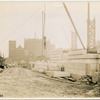 Exterior marble work : construction of the north facade, looking east