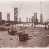 Exterior marble work : initial construction of the Fifth Avenue facade, looking southwest
