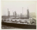 Exterior marble work : construction of the south facade