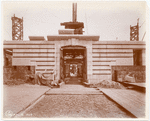Exterior marble work : entrance to the garage, on the south side