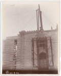 Exterior marble work : construction of the cornice on the south facade
