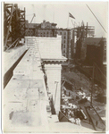 Exterior marble work : looking northeast from the cornice on the Fifth Avenue facade