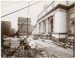 Exterior marble work : view of the Fifth Avenue facade, looking south