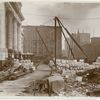 Exterior marble work : view of materials in front of the Fifth Avenue facade, looking north