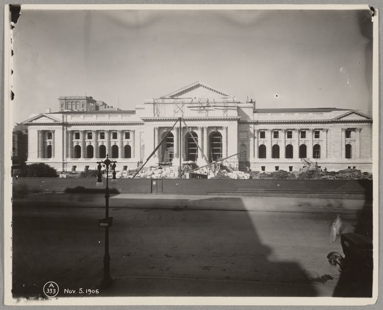 The New York Public Library exterior marble work 