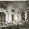 Interior work, Astor Hall : completed arches on the north and west sides, and the vault