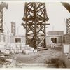 Interior work : construction of walls, looking north