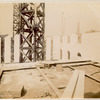 Interior work : construction of the west wall