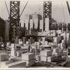 Interior work : construction of walls, looking southwest