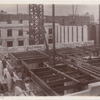 Interior work : construction of a courtyard, and of the structural framework of the second floor