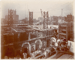 Interior work, looking northwest over Astor Hall and the north courtyard