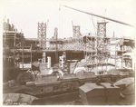 Interior work : construction of the second and third floors, above Astor Hall, looking west