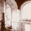 Interior work : decorated arch above the initial construction of a staircase
