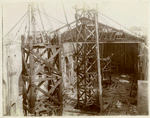 Interior work : construction of a roof.