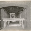 Interior work : structural framework of the ceiling of hallway, showing part of the ventilation system