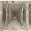 Interior work : rows of supporting metal columns